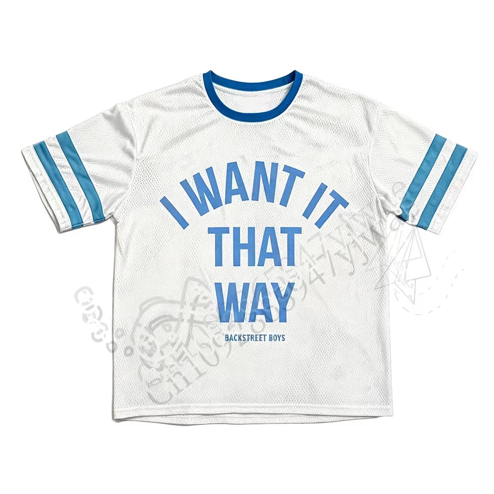 I Want It That Way Maillot de football Backstreet Boys Band Y2K Sport T-shirt à séchage rapide Respirant Manches courtes Unisexe Maillot en maille