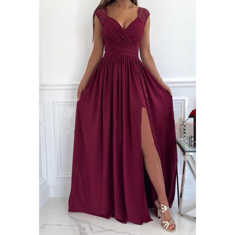 Robe longue d'été sexy sans manches pour femme, dos nu, élégante, en dentelle, moulante, pour demoiselle d'honneur, soirée, maxi robes, Vestidos