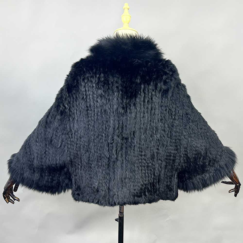 Châles en Fourrure de Lapin group pour Femme, Col en Fourrure de Renard, Pashmina, Wraps, Patients, Cape, Manteau, Veste, Luxe, Automne, Hiver