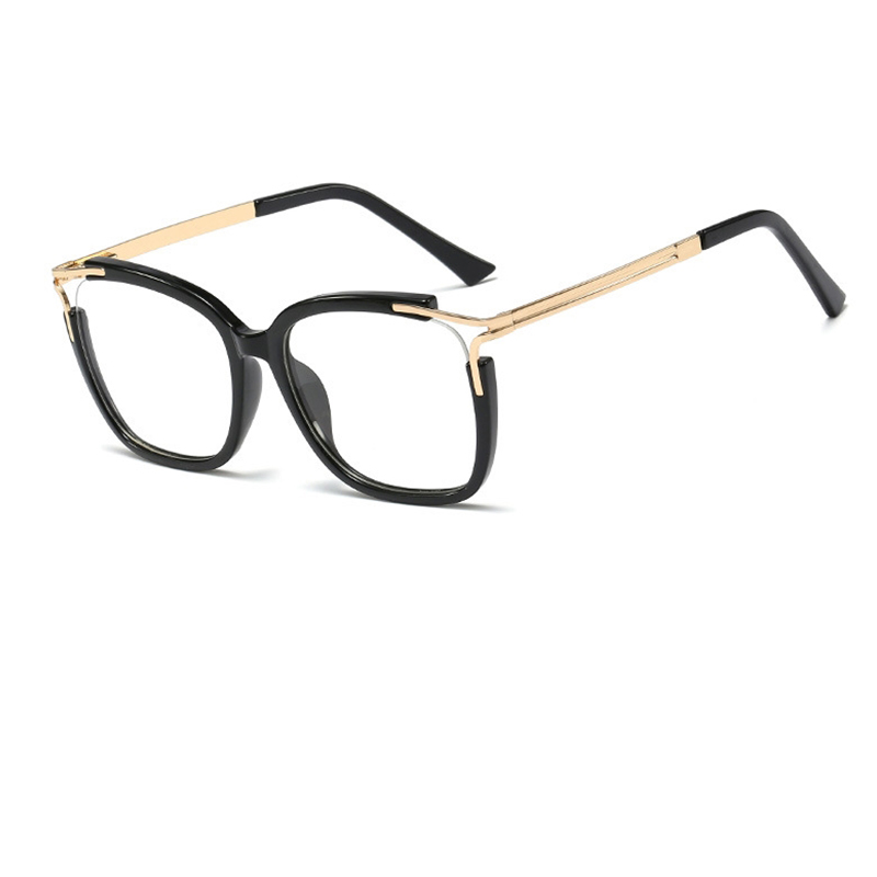 Lunettes de vue carrées pour femme, monture optique tendance 2020, verres transparents, branches métalliques de marque de luxe, Oculos féminins
