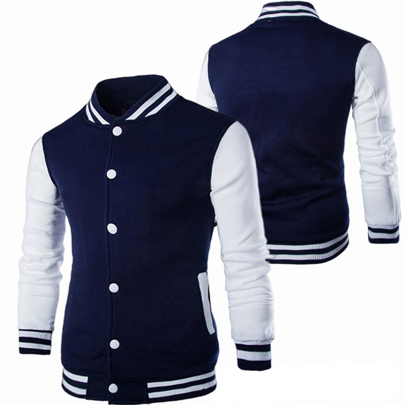Veste personnalisée pour homme, col montant, imprimée, style baseball, coupe ajustée, décontractée, sportive, pour le quotidien, vêtement d'extérieur masculin, sportswear