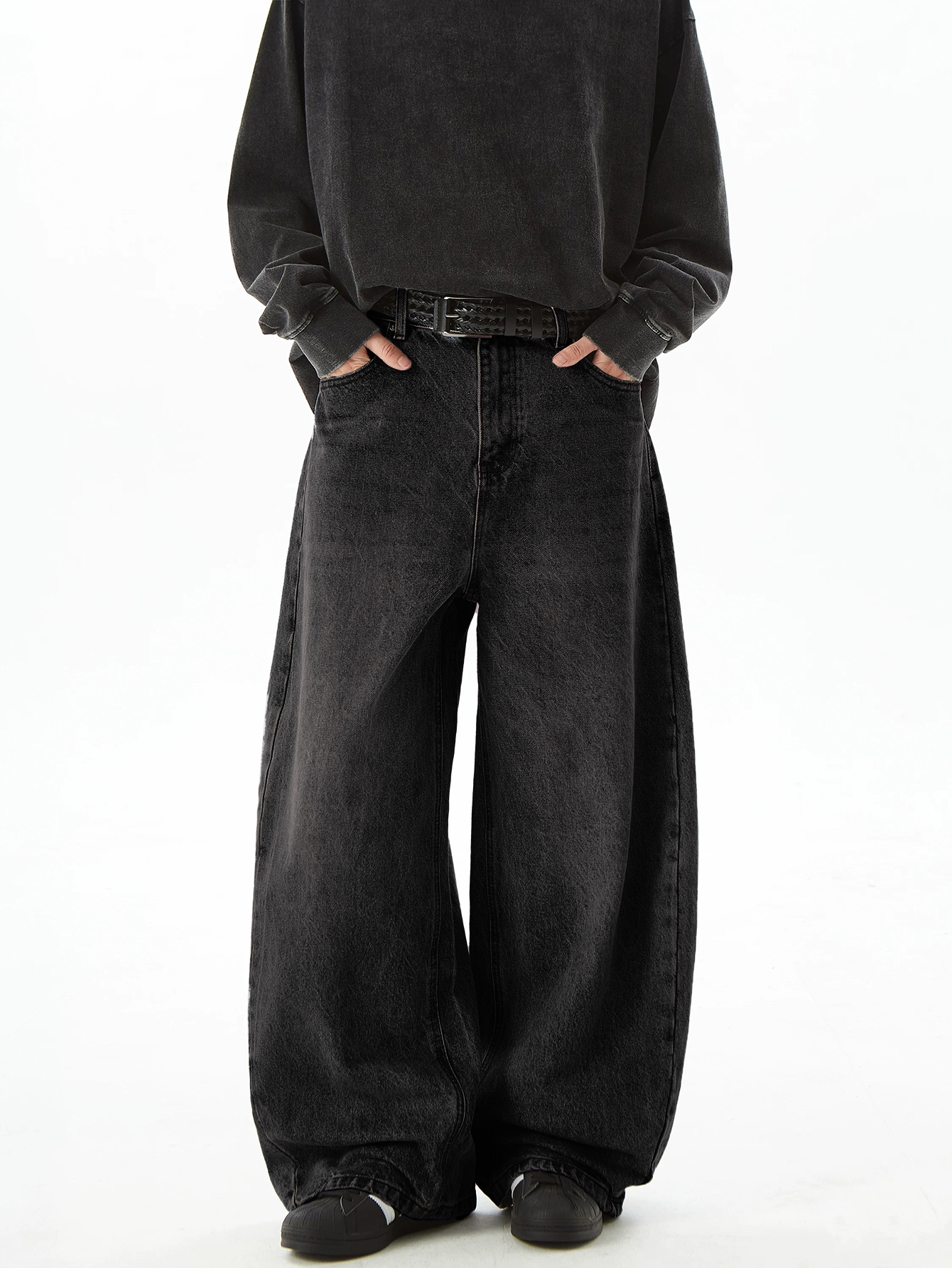 Jeans baggy noirs classiques pour hommes, style Y2K, décontractés, polyvalents, pour tous les jours
