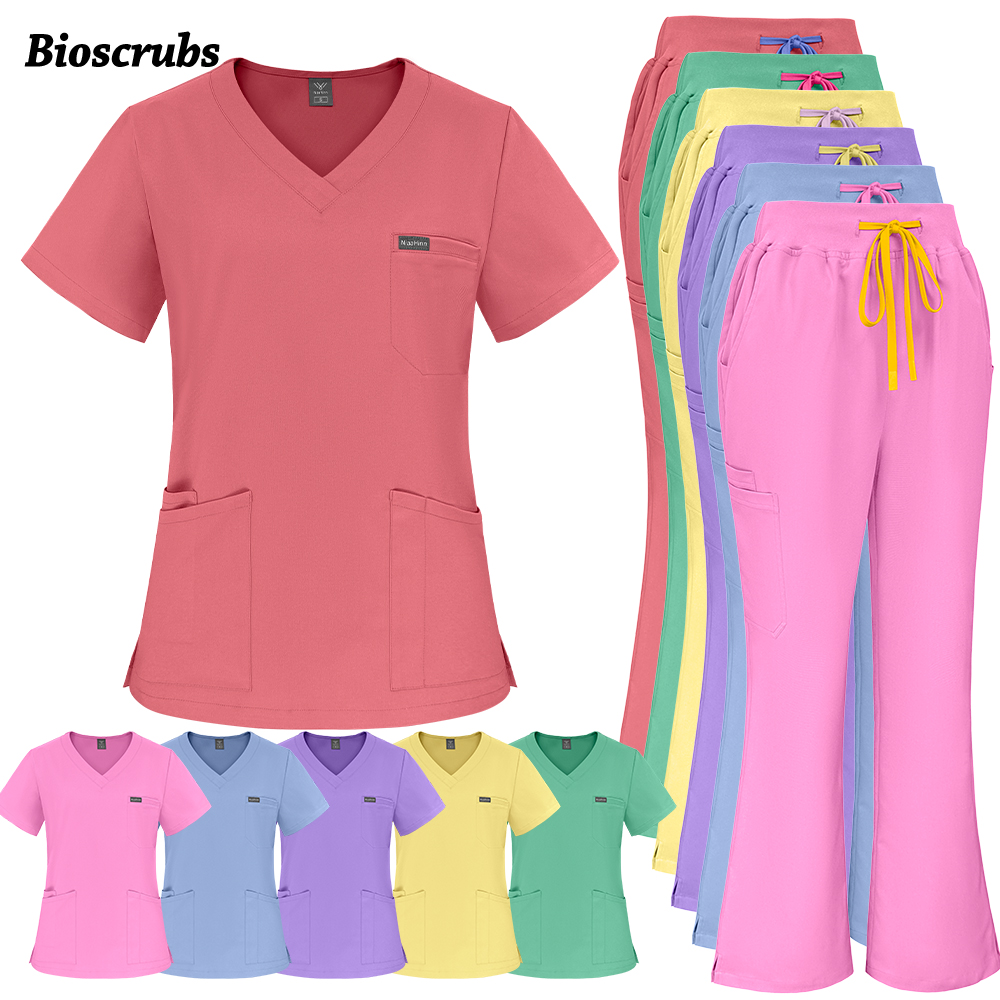 Tenue de travail pour dentiste, femme, médecin, infirmière, uniforme chirurgical, ensemble de blouses d'infirmière, vêtements de travail pour laboratoire de beauté, blouses et pantalons cliniques