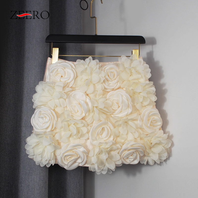 Printemps femmes tempérament paquet hanche noir tridimensionnel Rose jupe femme douce mode Y2k une ligne Mini Kawaii jupes