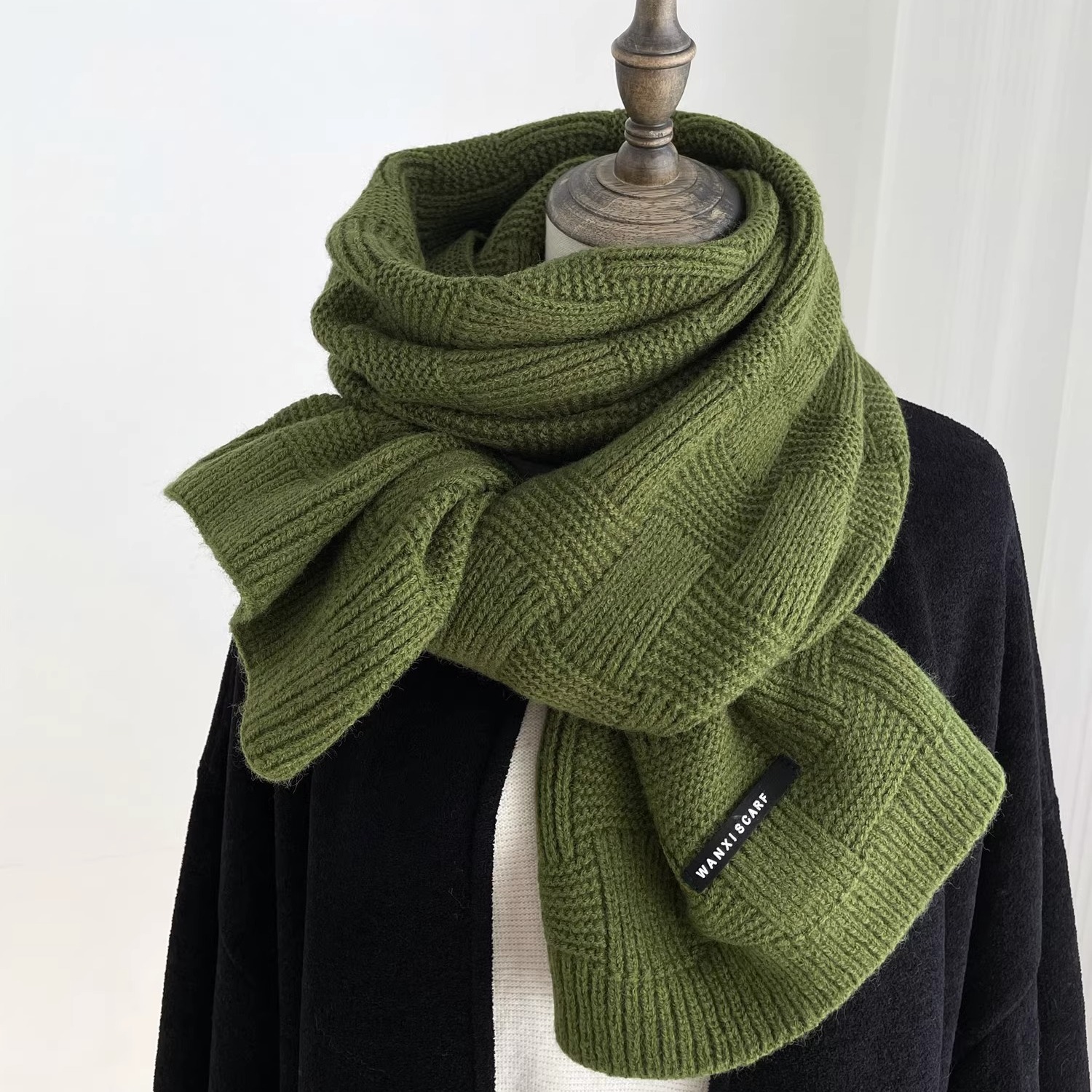 Châle Rond Chaud pour Femme, Bandana Pashmina, Écharpe de Style Coréen, Accessoires de Marque de Luxe