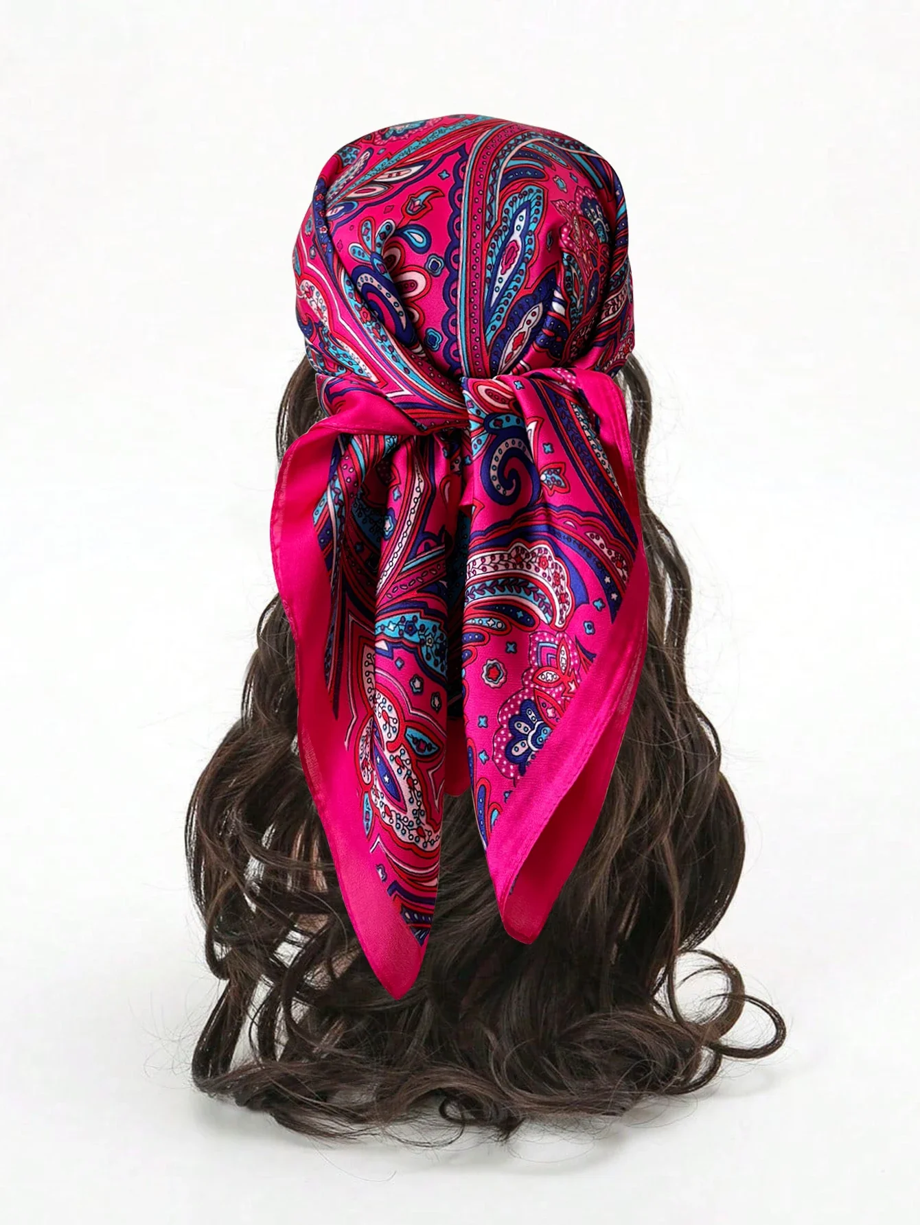 Foulard carré en imitation soie imprimé de luxe pour femmes, cravate de cou de printemps, châle enveloppant les cheveux, main, poignet, Hijab Bandana