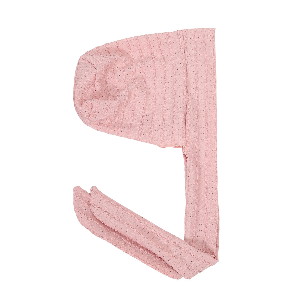 Chapeaux Hijab Turban Plissé Couleur Unie Ramadan, Foulards à Longue Queue, Chapeaux Musulmans Extensibles Doux, Bonnets Chimio Respirants pour Femmes et Filles