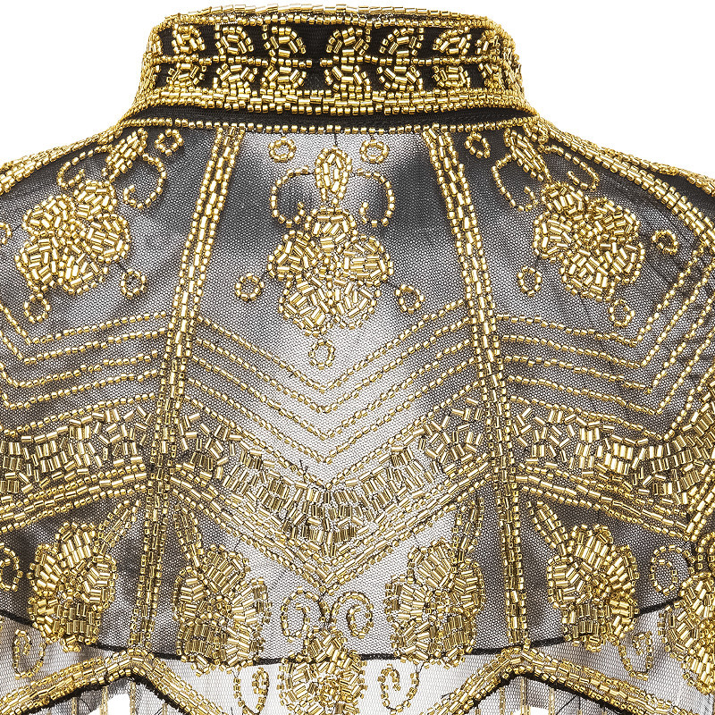 Cape vintage à franges et sequins style Charleston des années 20, châle d'épaule Art Déco pour femme, idéal pour mariage, bal de promo, soirée de gala