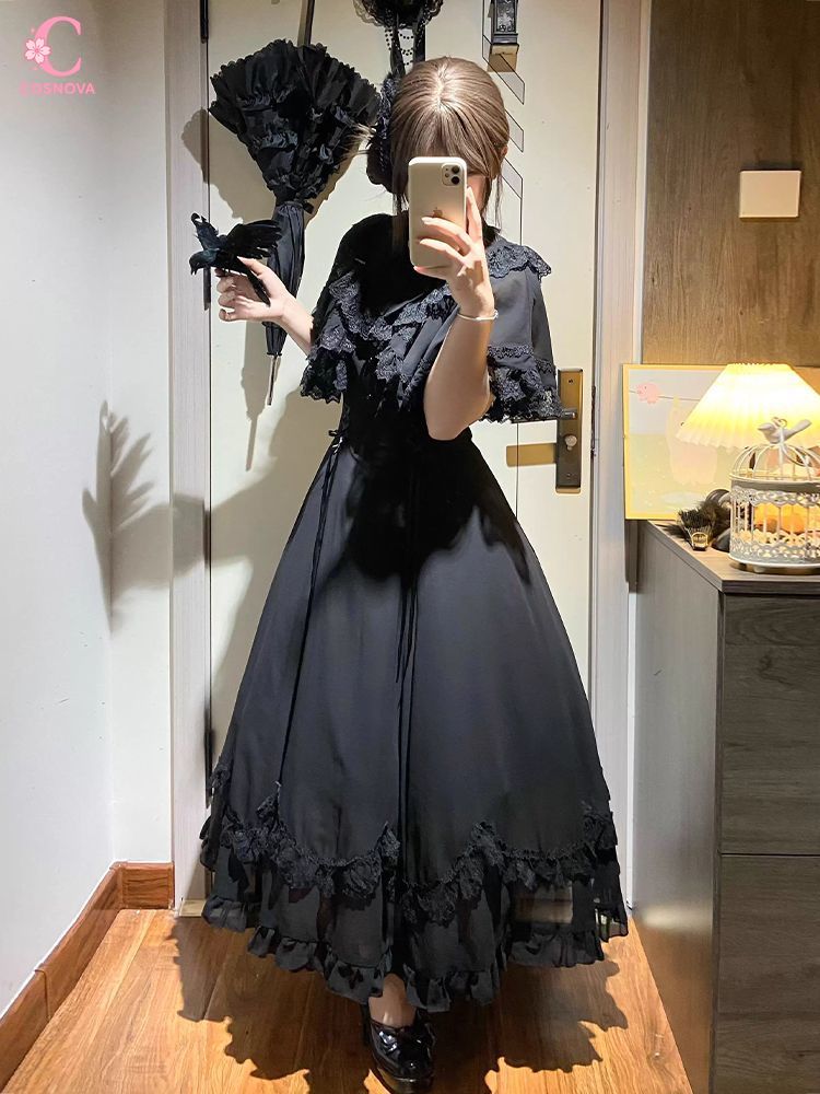 Robe Midi Élégante Française avec Nœud Papillon et Dentelle, Patchwork, Taille Cintrée, Chic, de Créateur, pour Femme, Tenue de Soirée Féerique