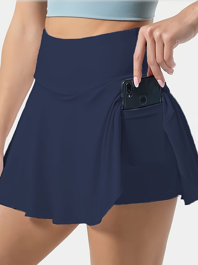 Jupes plissées taille haute pour femmes, jupe de tennis, poche intérieure, séchage rapide, sport, court, course, fitness, document solide