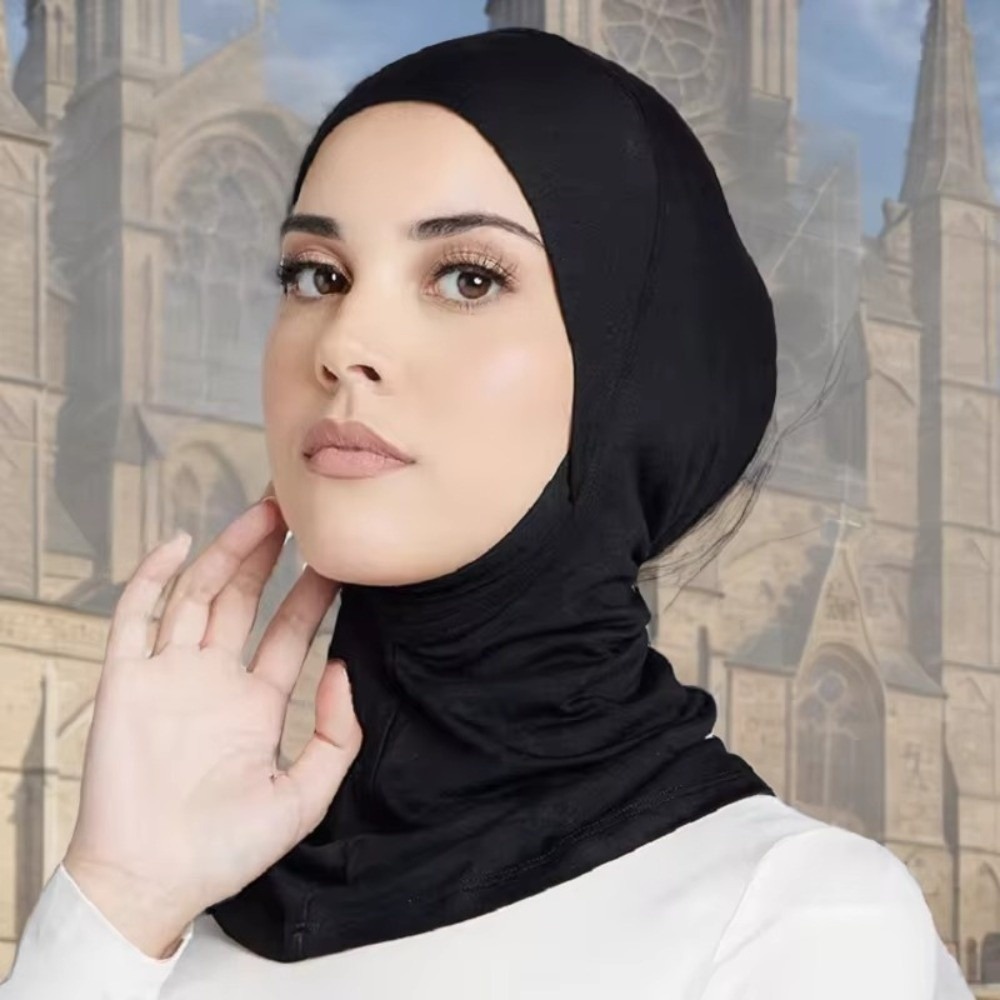 Bonnet Hijab Confortable à Couverture Complète en Coton Doux, Chapeau Islamique Élastique et Respirant, Sous-Hijab pour Perte de Cheveux