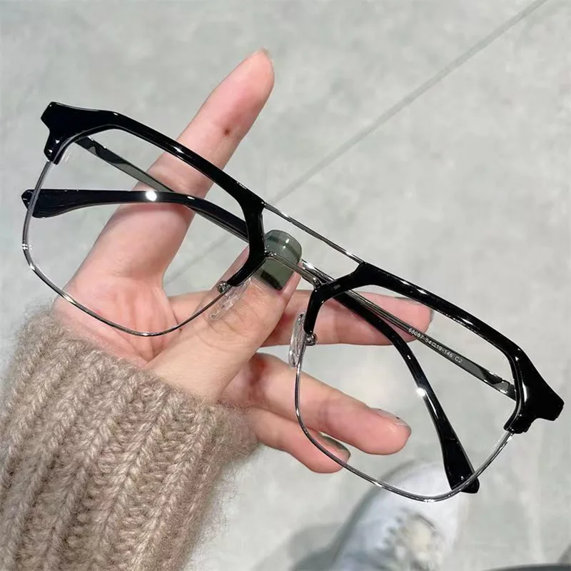 Lunettes de myopie de marque de luxe, monture carrée noire, anti-lumière bleue, pour femmes et hommes, lunettes de vue unisexes, dioptries de 0 à -4.0