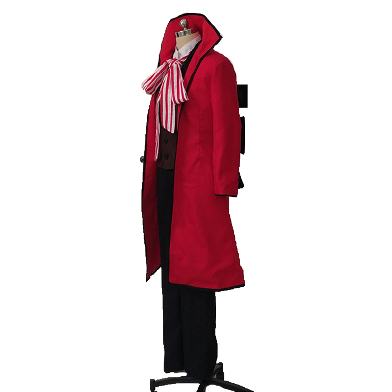 Anime Black Butler Death Kendigami Grell Sutcliff Cosplay, uniforme rouge, tenue et lunettes, olympiques de carnaval, Halloween, femmes et hommes