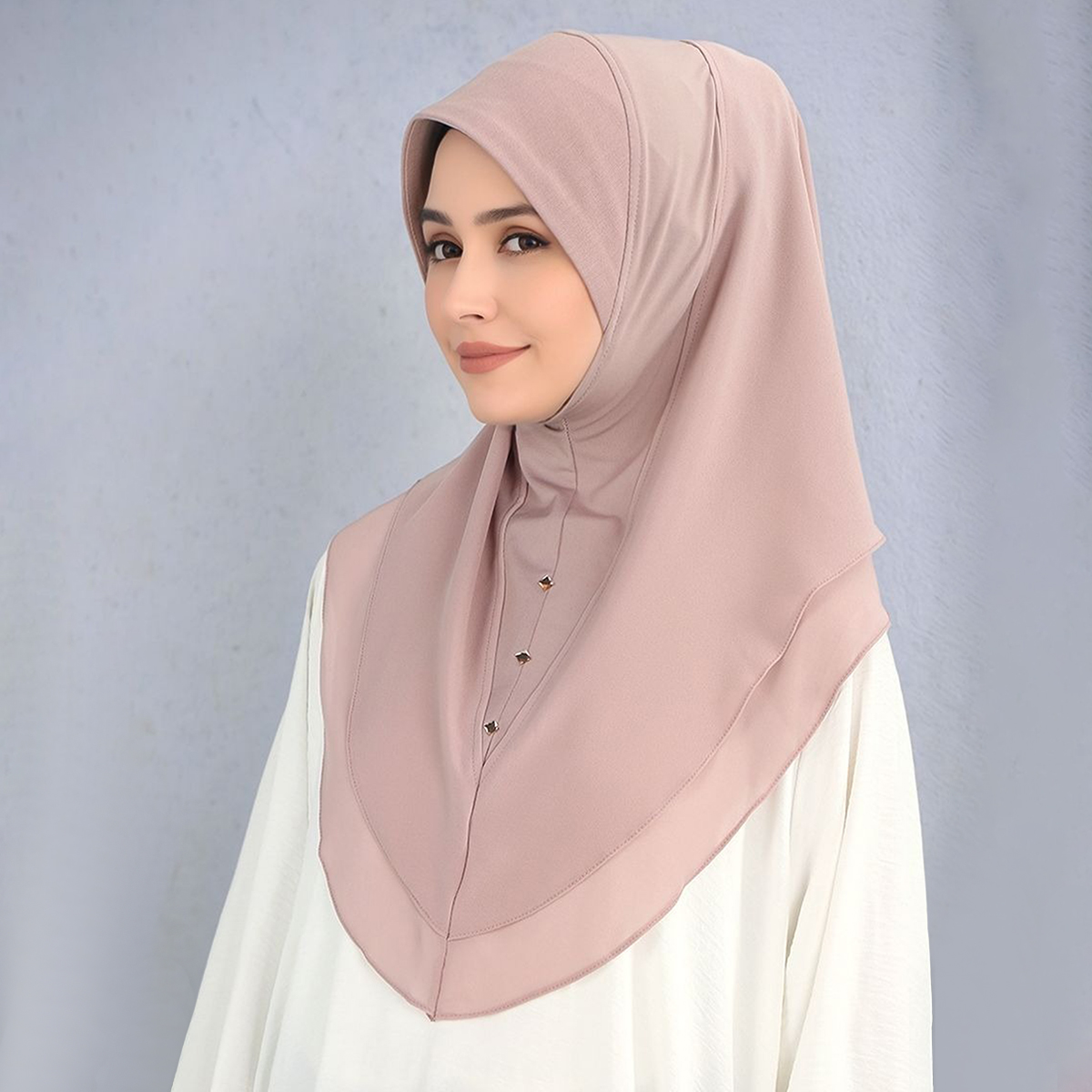Musulman instantané Hijab en mousseline de soie femmes Double couche châle foulard enveloppement Amira chimio casquette islamique écharpe couverture Turban bandeau
