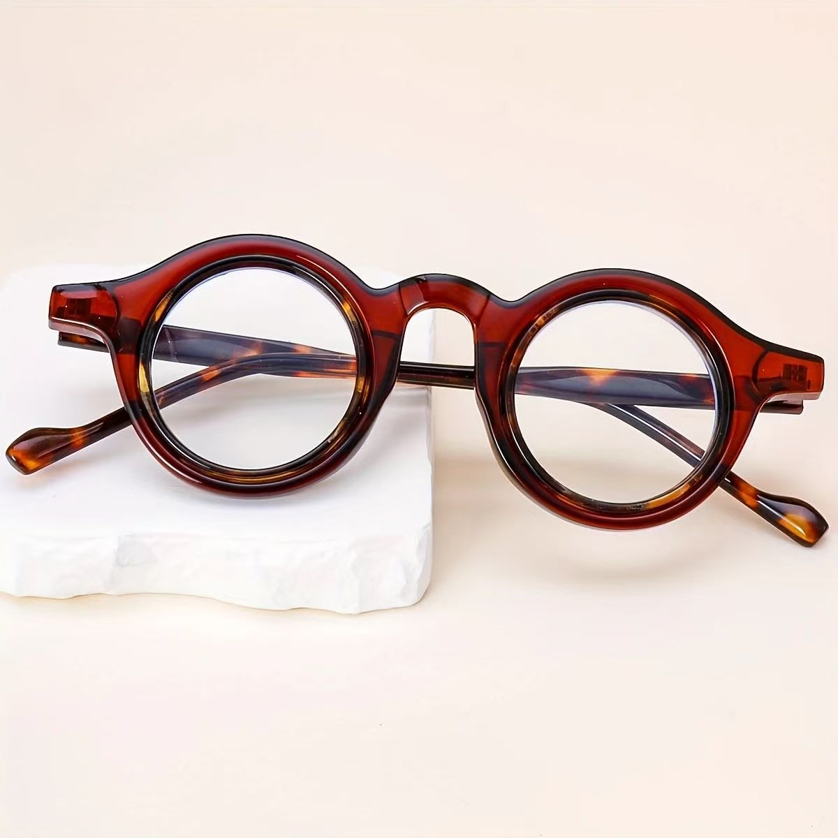 Lunettes de lecture Anti-lumière bleue pour femmes, avec cadre circulaire rétro épais haute définition, pour personnes d'âge moyen et âgées