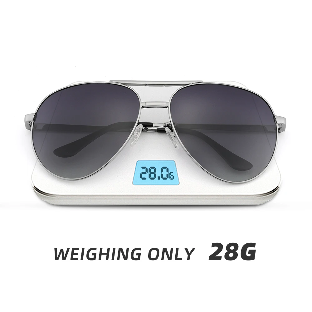Lunettes de soleil classiques pliables et portables pour hommes et femmes, polarisées, pour la conduite, grandes montures métalliques classiques, lunettes surdimensionnées