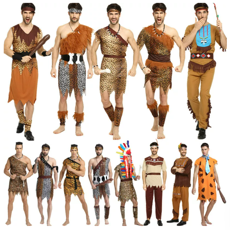 Savage Royalty Cosplay Costume pour adultes, Costume de chasseur d'Halloween, Vêtements pour couples primitifs, Carnaval, Cadeau d'anniversaire, ix