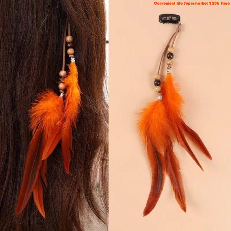 E06E élégant plume glands accessoire cheveux postiches fête pour les tenues à mode