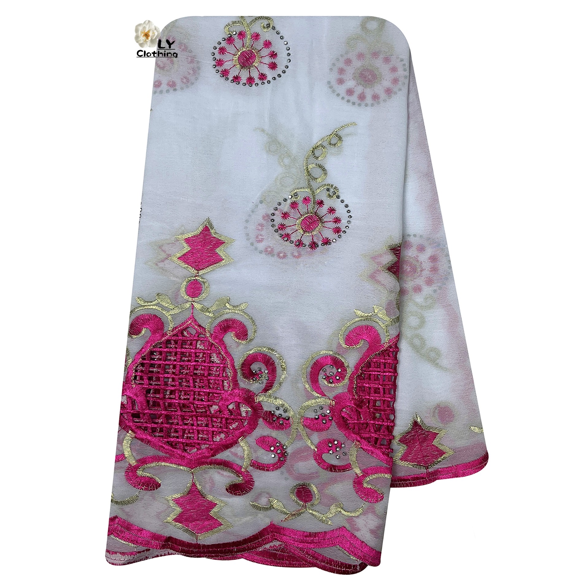 Écharpe de sauna brodée en mousseline de soie pour femmes, écharpe de prière musulmane, écharpe islamique de Dubaï, nouveau style africain, été 2023