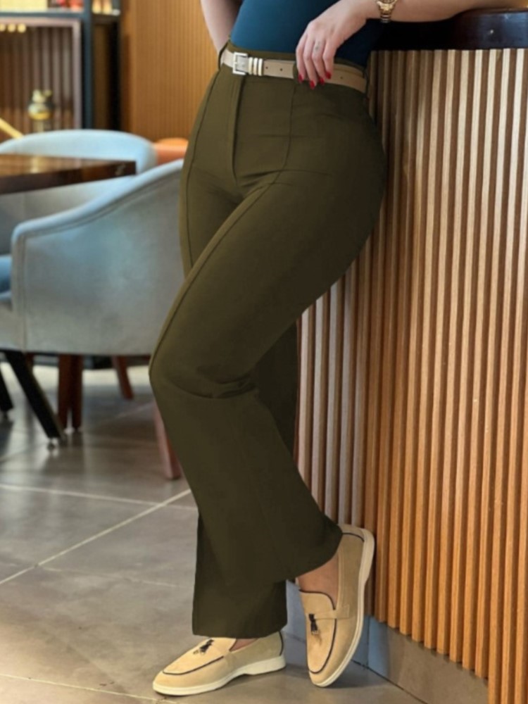 Pantalon femme printemps automne taille haute jambe droite pantalon de travail nouvelle mode solide pantalons longs coupe ajustée pantalon élégant femme