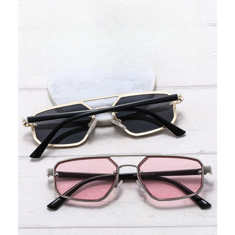 Lunettes de soleil tendance de luxe pour femmes, style steampunk, monture métallique double pont, haut de gamme, grande monture, lunettes de conduite classiques