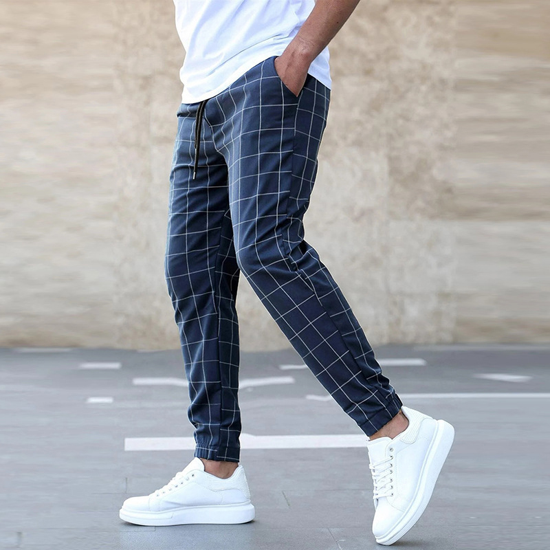 Pantalon Imprimé à Carreaux pour Homme, Décontracté, à la Mode, Harajuku, Vintage, proximité, Wstring, Vêtements FjMen Assortis, Automne et Hiver
