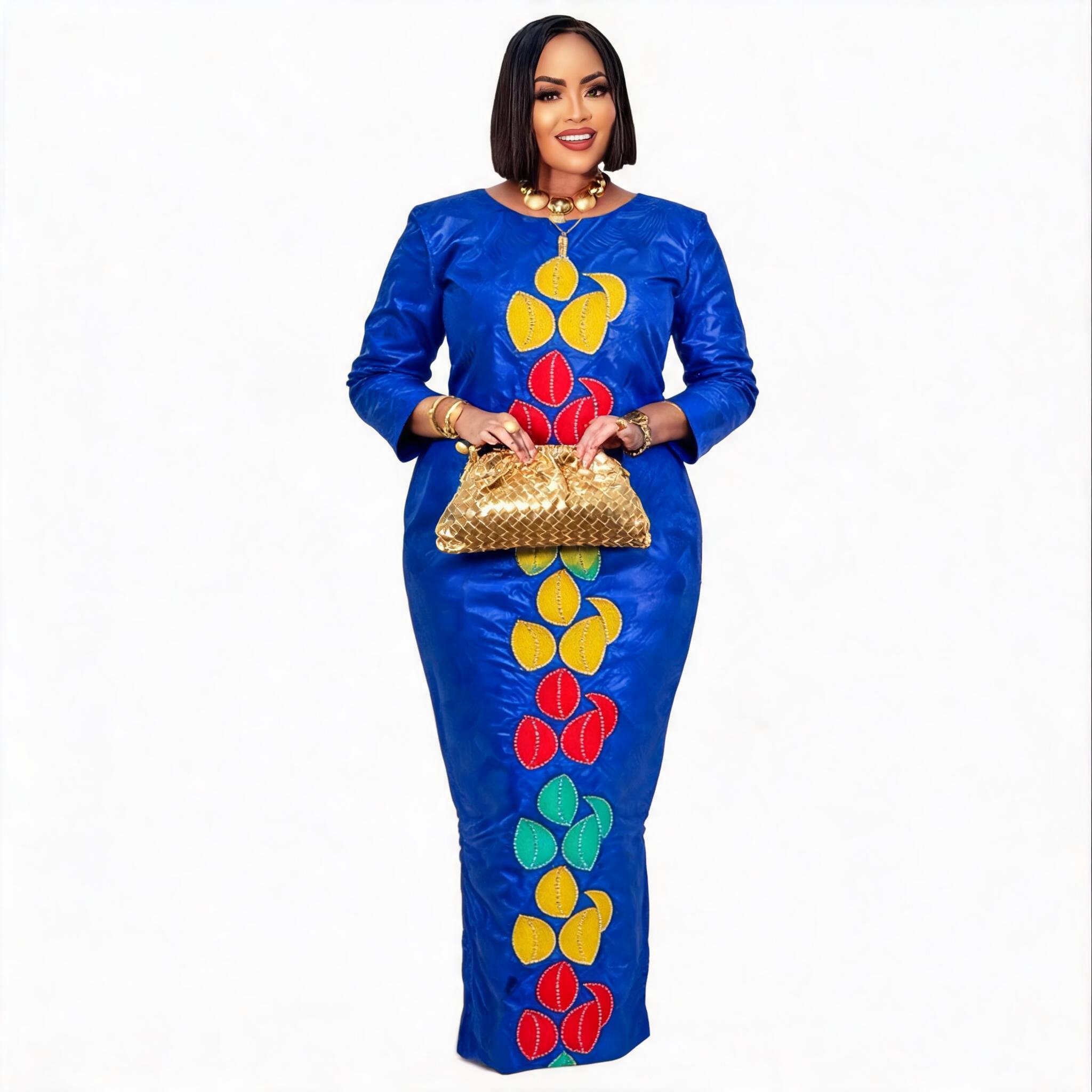 Robe africaine pour femmes, abaya brodée, grande taille, élégante, pour fête ou église, sans foulard