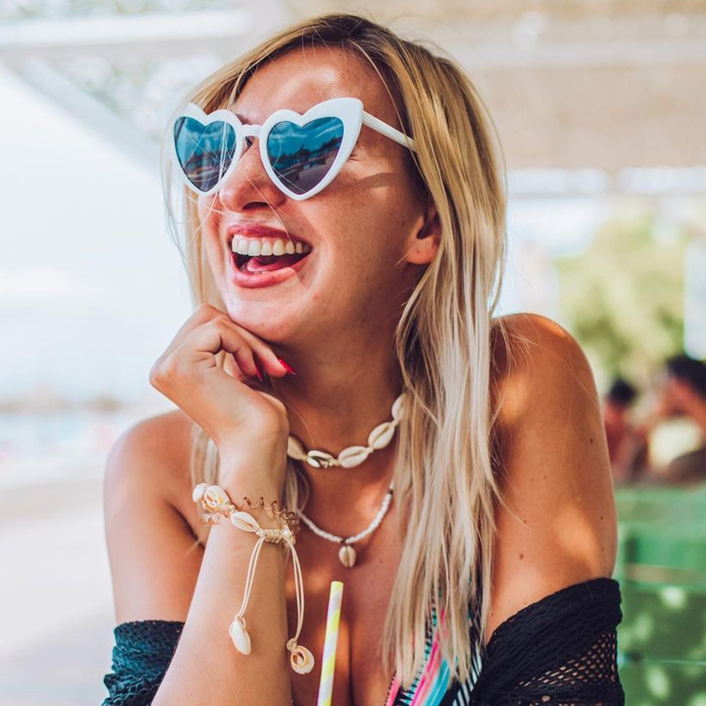 Lunettes De soleil en forme De cœur pour femmes, grande monture, personnalité, Sexy, mignonnes, verres dégradés, marque De styliste, Oculos De Sol
