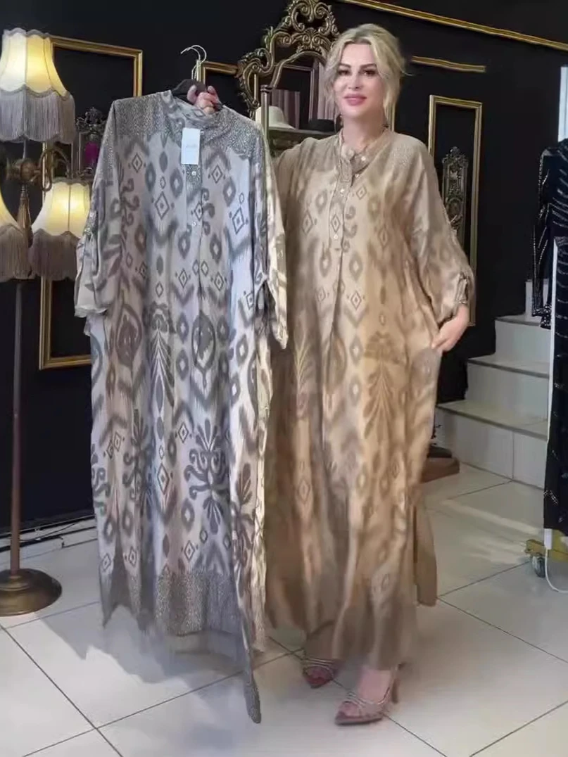 Ramadan Eid femmes musulmanes Robe imprimée Jalabiya arabe longue Robe Abaya dubaï saoudien robes maroc caftan Abayas robes modestes