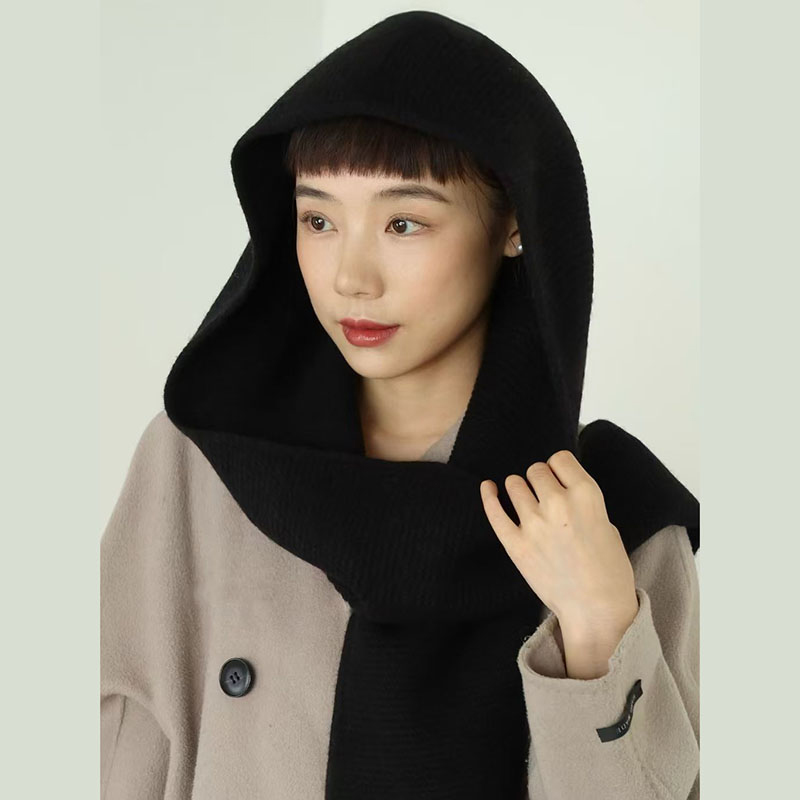 100% laine grande écharpe Sophie surdimensionné capuche cagoule chapeau d'hiver Protection des oreilles coupe-vent chaud Bomber chapeaux femmes mode bonnets