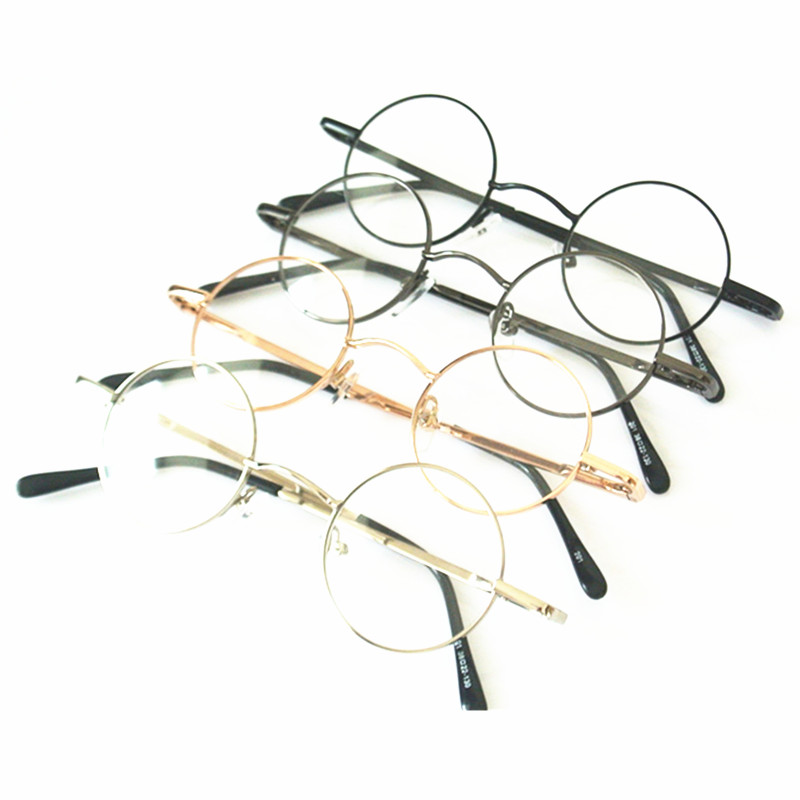 Petites montures de lunettes rondes vintage des années 60, lunettes RX, lunettes avec lentilles transparentes personnalisées, charnières à ressort, myopie, 38mm