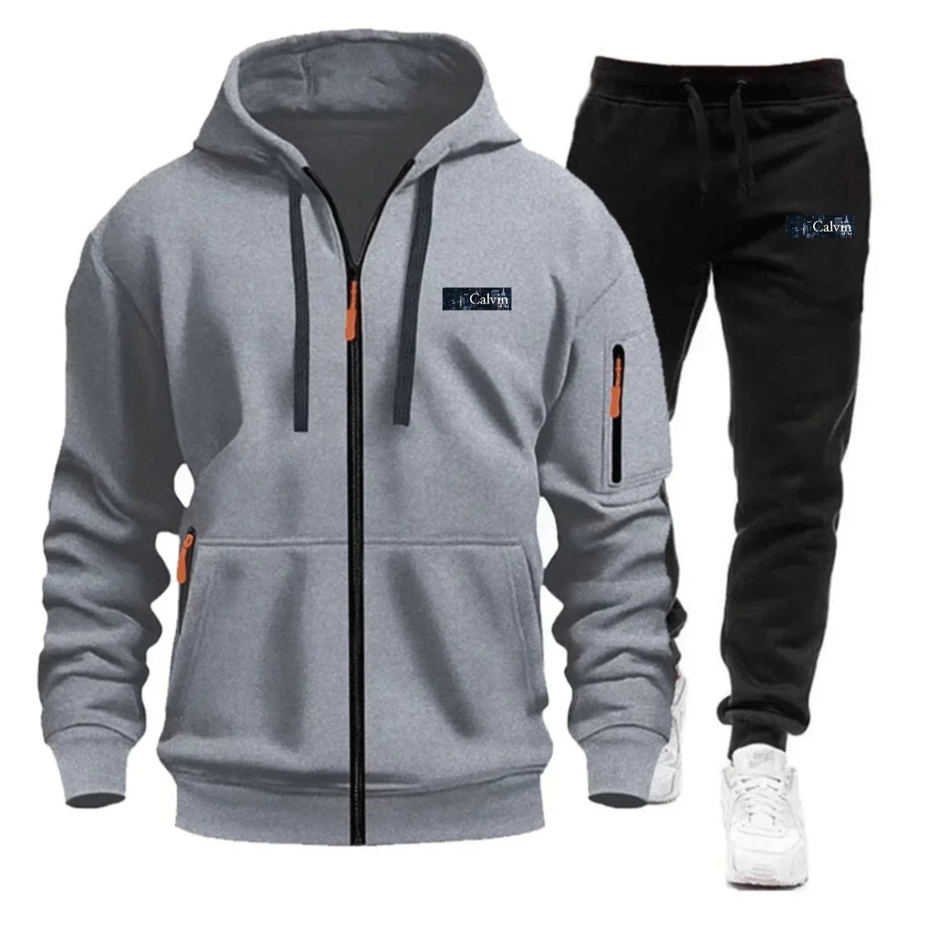 Vêtements de sport pour hommes 2026 pour l'automne et l'hiver avec poches zippées, incluant des pulls décontractés et des ensembles de jogging