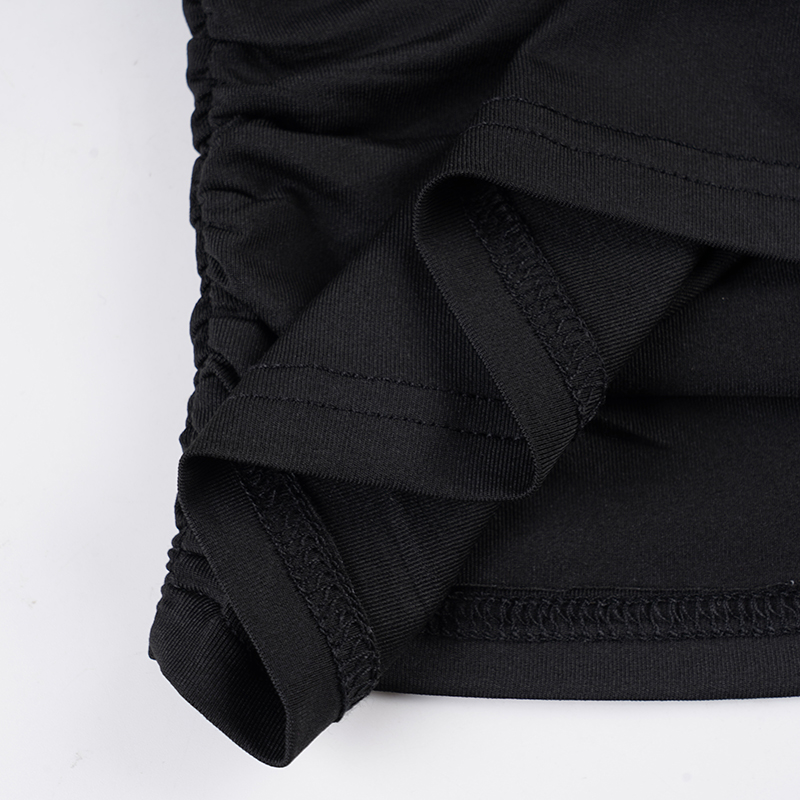 Élégant basique col roulé drapé t-shirt coupe ajustée solide froncé taille à manches longues t-shirts femmes 2025 décontracté haut pour femme