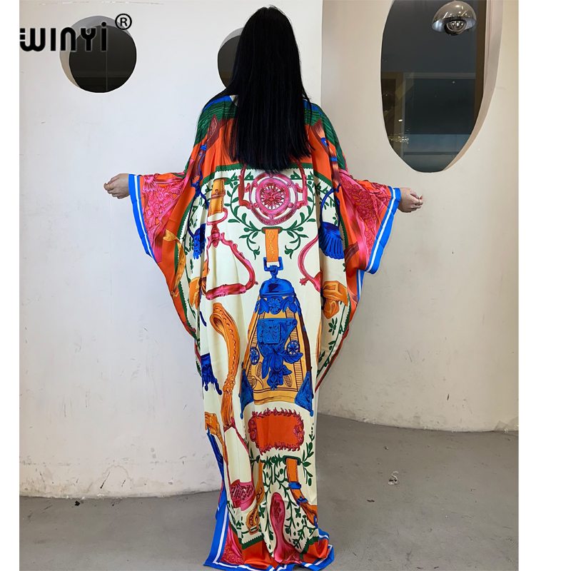 WINYI haute qualité robes musulmanes pour femme robe maxi imprimé fleuri caftan abaya dubaï luxe été bohème robe de soirée