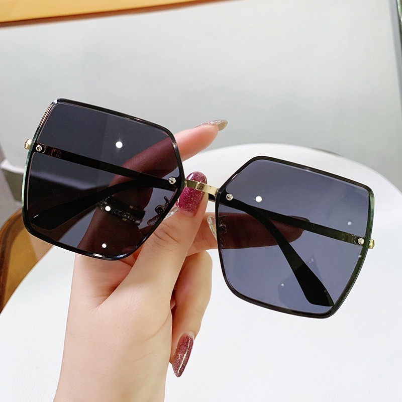 Lunettes de soleil à grande monture en métal pour femmes, lunettes de soleil, lunettes de soleil, Ins Hot