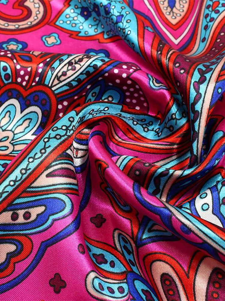 Nouvelle marque impression bandeau écharpe femmes mode 90*90 cm soie Satin Hijab Bandana foulard Protection solaire châle enveloppement foulard
