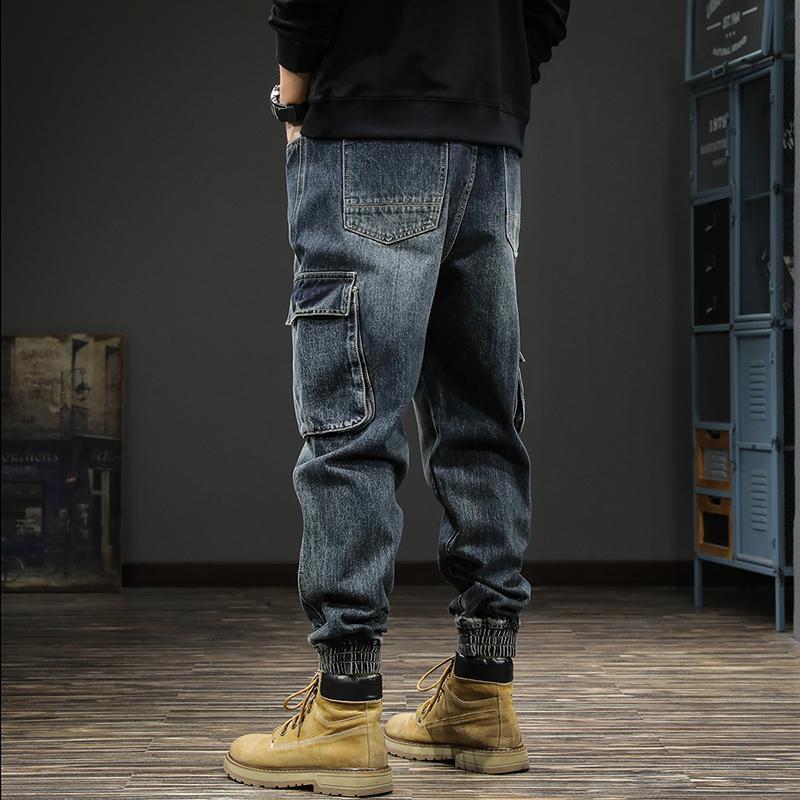 Mode 2025 vêtements de luxe printemps automne hommes jean lourd rétro lavage vêtements de travail ample grande taille sarouel conique pantalon