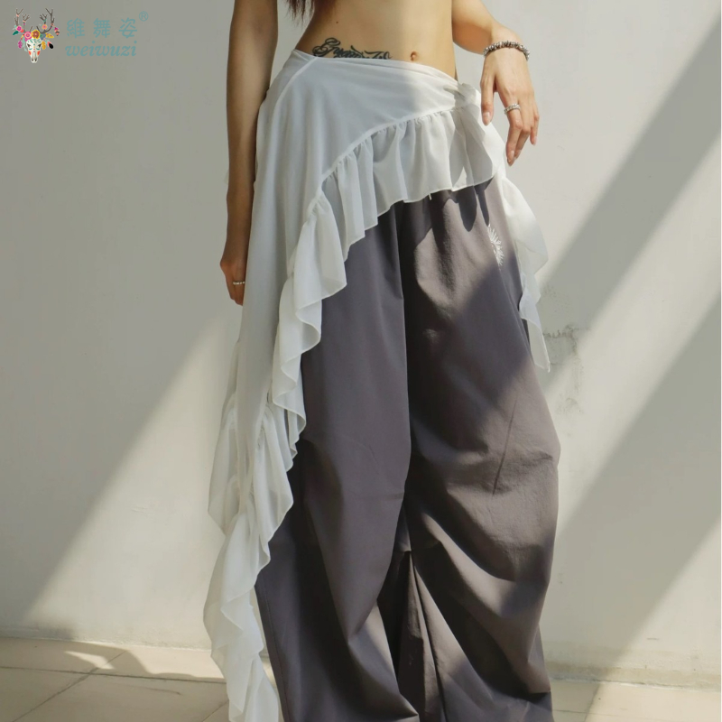 Vêtements de danse du ventre pour femmes, écharpe de hanche imprimée léopard, rideau de pet de danse Jazz, écharpe de taille pour pratique de danse orientale pour adultes