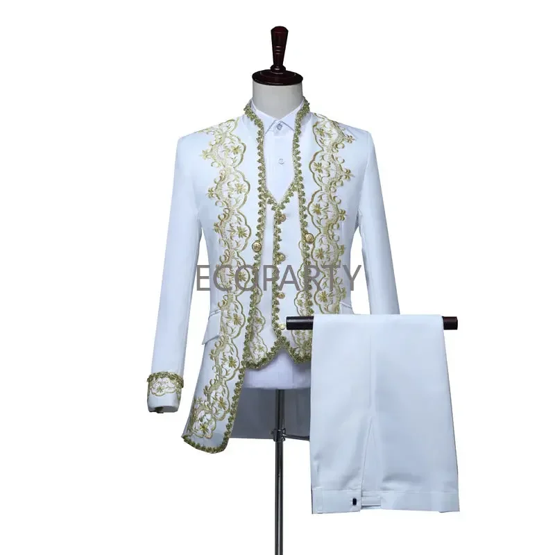 Costume de cosplay pour homme britannique du XVIIIe siècle, 3 pièces, tenue victorienne, tenue de la Renaissance, costume Marie-Antoinette, tenue rococo pour homme
