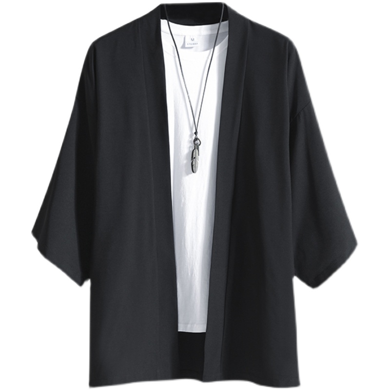 Kimono Traditionnel, Vêtement de Samouraï, Chemise Streetwear, Yukata, Cardigan Japonais, Haori, 4XL 5XL, pour Homme