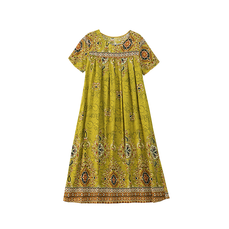 Nouvelle mode robes d'été chaudes pour les femmes 2025 décontracté fleur imprimé Floral à manches courtes robe Vintage robe en vrac femmes vêtements