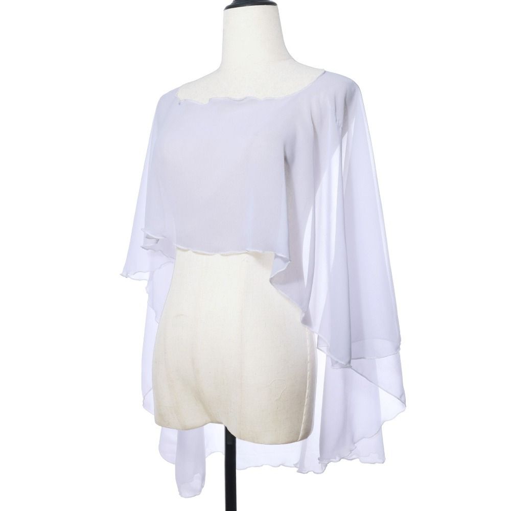 Capes de mariage douces pour femmes, enveloppes de veste de mariage, haussement d'épaules en mousseline de soie, châle Long et enveloppes de mariée, couverture de mariage de soirée