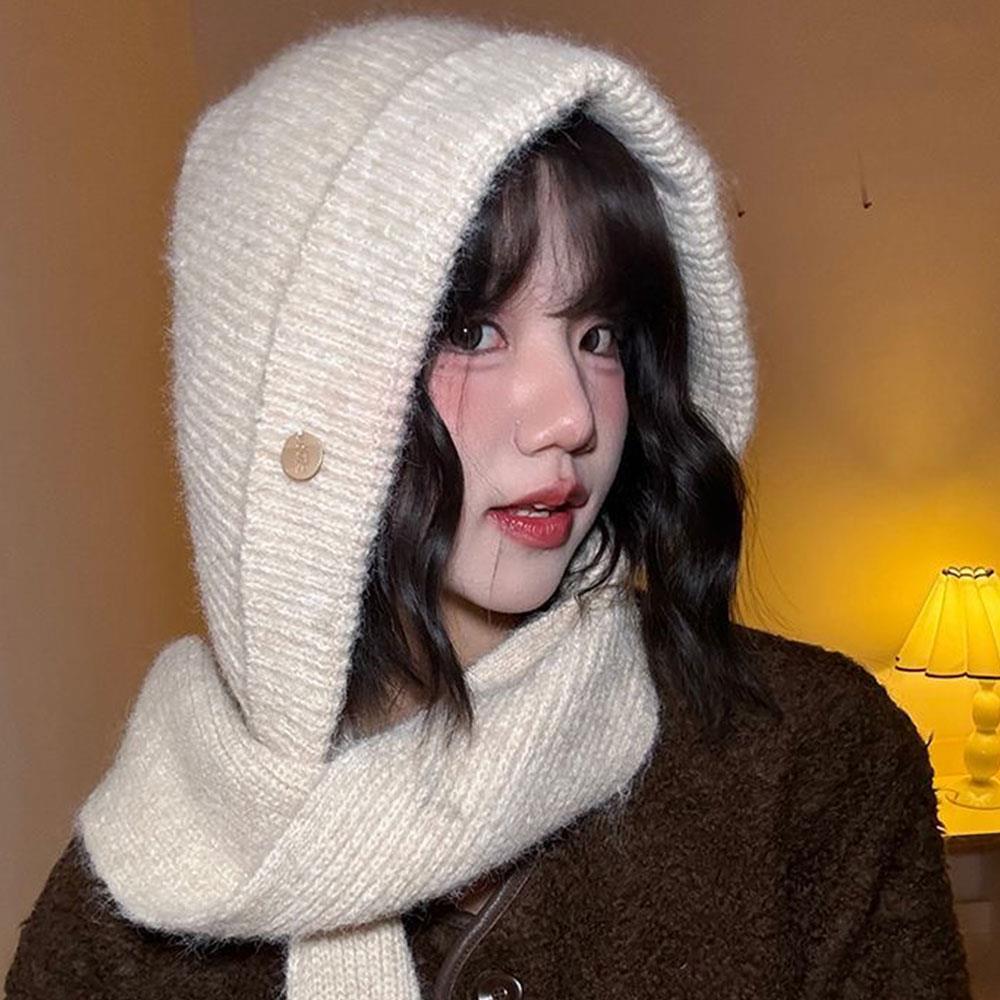 Casquettes à capuche tricotées pour femmes, cagoule, chapeaux d'hiver, coupe-vent, chaud, unisexe, couvre-cou, écharpe, une pièce, bonnet de Ski