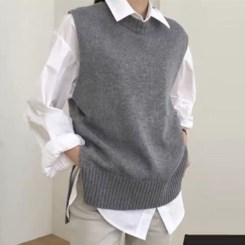 Femmes surdimensionné gilet ample Femme Pull tricoté femmes Pull dames col rond pulls gilet Pull Femme vêtements de dessus
