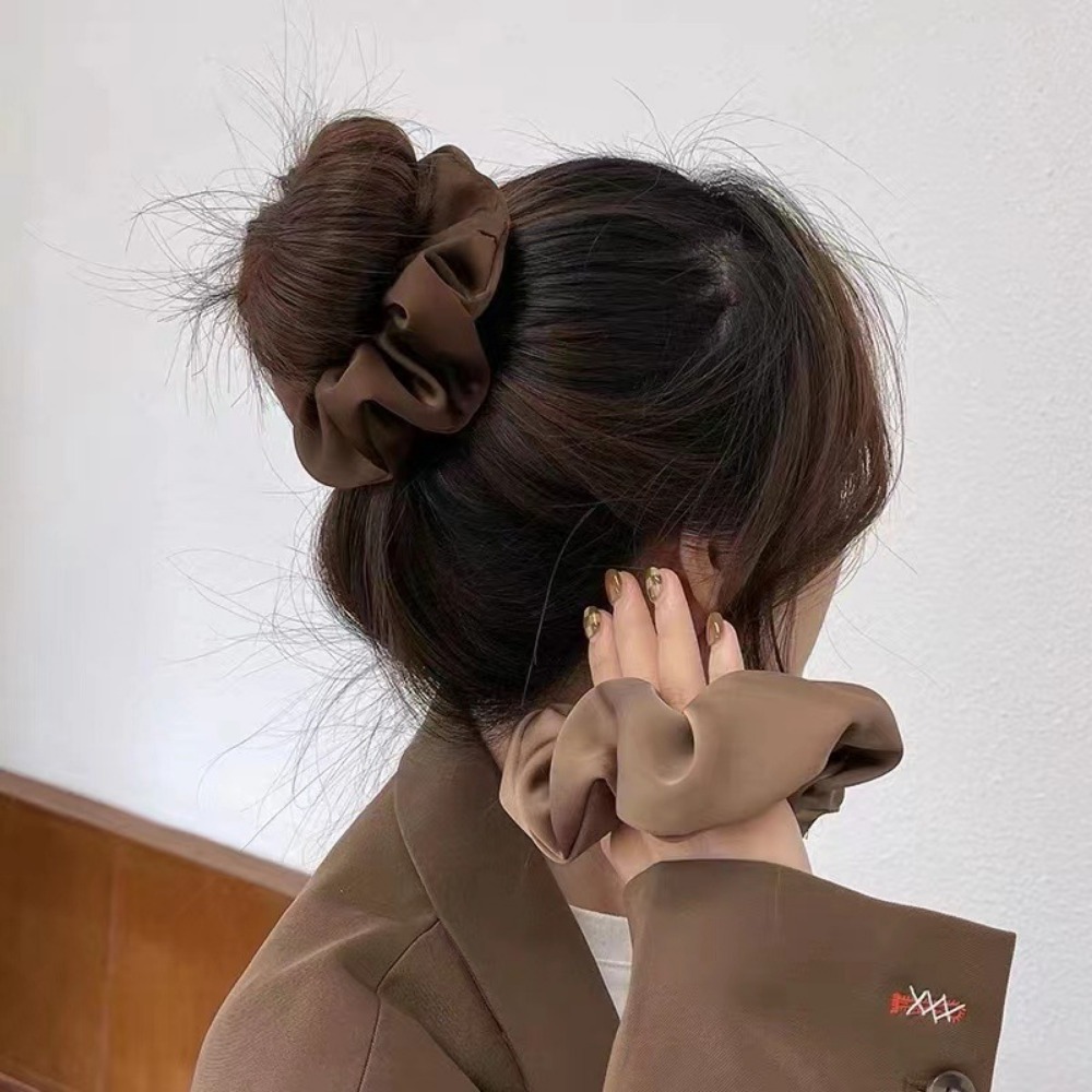 Chouchous de luxe en Satin, 3 pièces, soie douce neutre, parfaits pour les Styles quotidiens élégants, Look minimaliste, accessoires chics