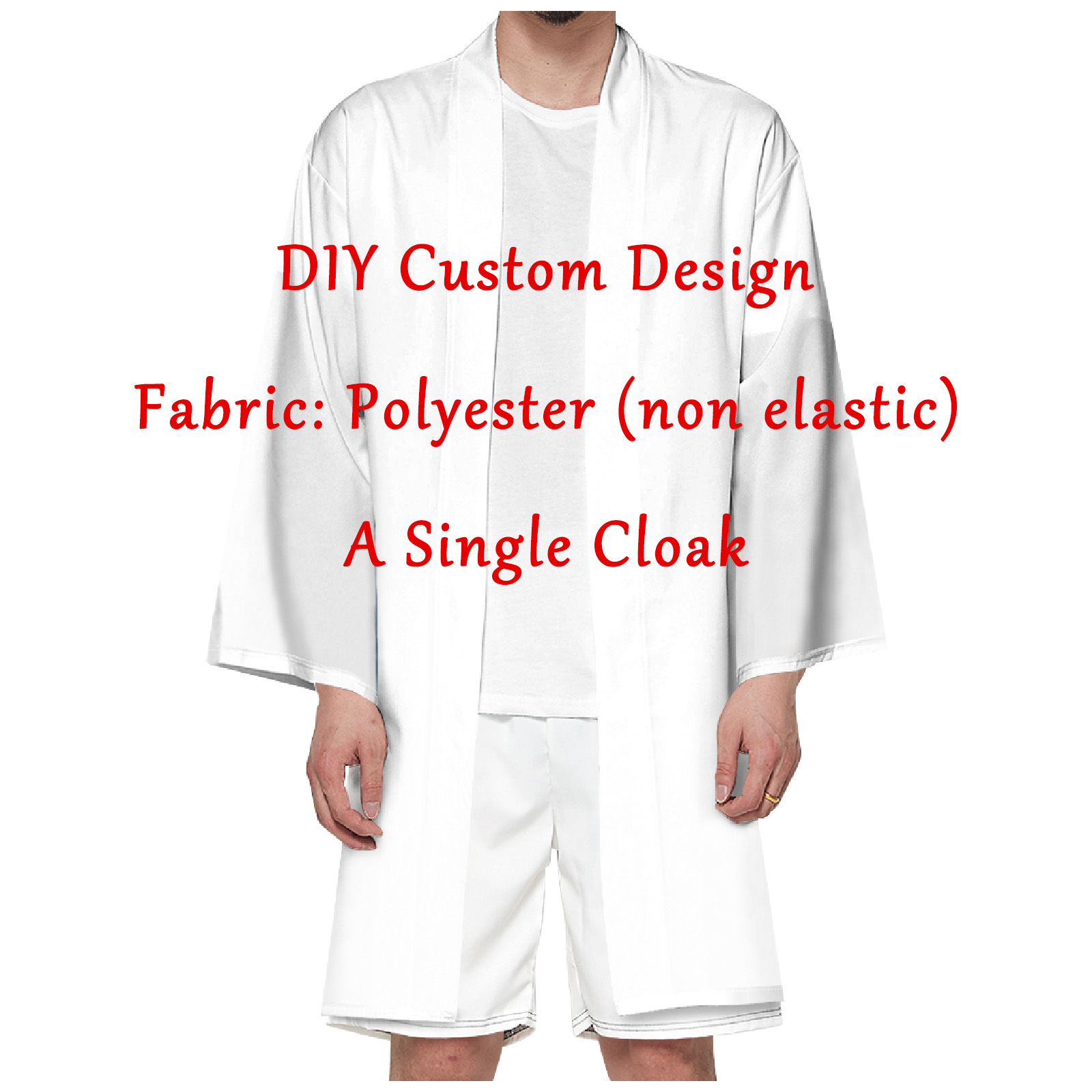 Kimono Long d'Été pour Homme et Femme, Anime, Cosplay Dojo Everak, avec Motifs Personnalisés Gratuits, DIY, Haori, Samouraï, Plage Japonaise, 2023