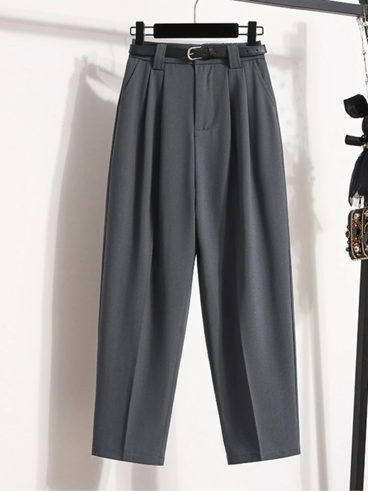 Pantalon grande taille pour femmes, taille haute, droit, costume, Style coréen, décontracté, surdimensionné, nouvel arrivage 2026