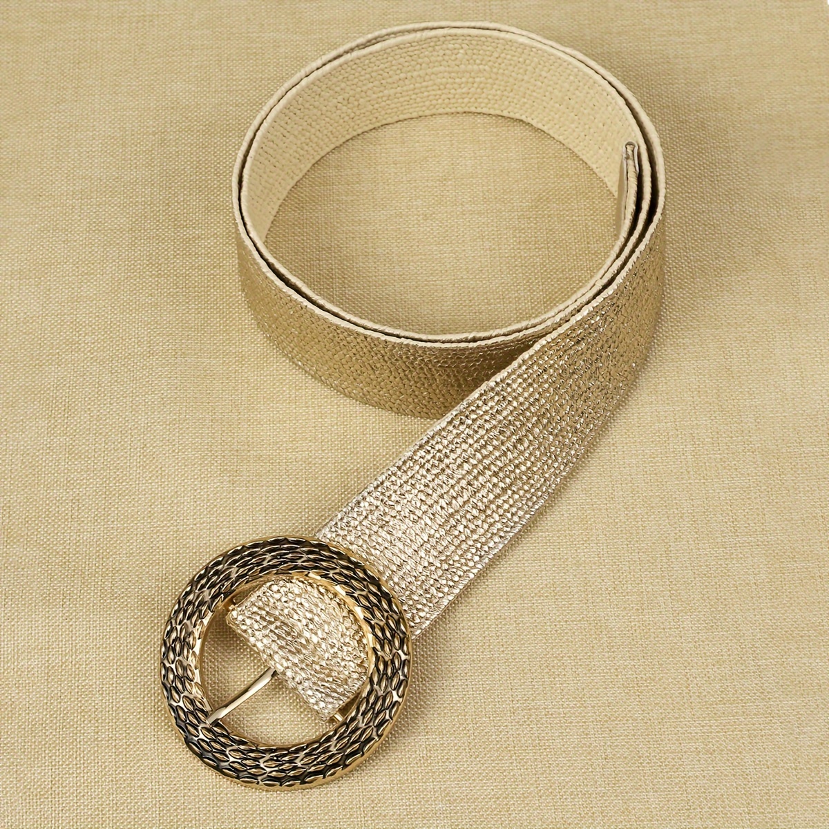 Ceinture dorée pour femme, style bohème, accessoire de mode tendance, boucle en métal, indispensable pour les tenues de shopping et le quotidien