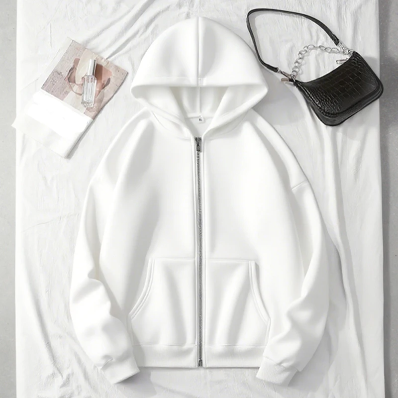 Veste de survêtement décontractée pour femme avec fermeture éclair et capuche, idéale pour le sport et le jogging en extérieur, collection automne-hiver, vêtement d'extérieur tendance