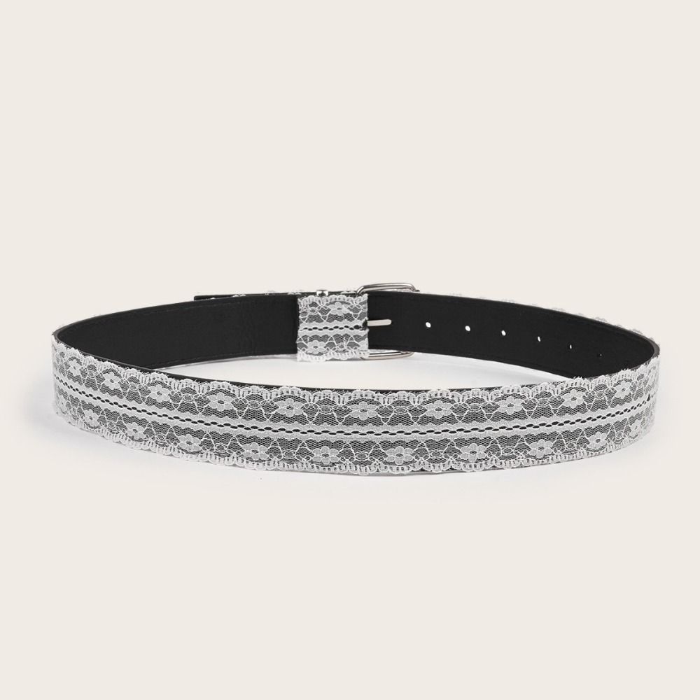 Ceinture de taille élégante en dentelle, motif Floral blanc, en cuir, accessoire de décoration, cadeau, sangle de taille décontractée, assortie avec tout